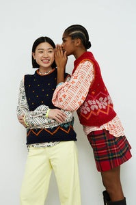 Dr Bloom Jumpy intarsia knit vest Azul