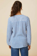 Load image into Gallery viewer, Aspiga Clea Diamond print blouse Blue
