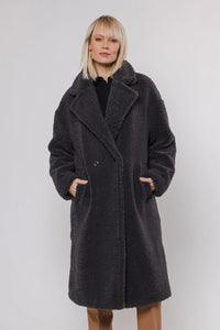 Rino & Pelle Elicia teddy double breasted coat Graphite