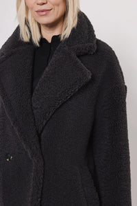 Rino & Pelle Elicia teddy double breasted coat Graphite