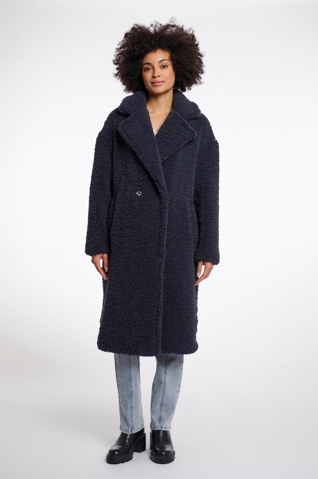 Rino & Pelle Elicia teddy double breasted coat Night Grey