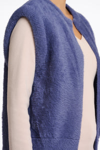 Rino & Pelle Elona fluffy knit gilet Blue Shadow