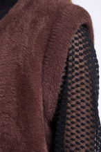 Load image into Gallery viewer, Rino &amp; Pelle Elona knit short waistcoat Coffee Roast
