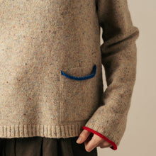 Load image into Gallery viewer, Eribe Tweed nep merino wool sweater Sand
