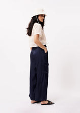 Load image into Gallery viewer, FRNCH Nouma satin cargo trousers Bleu Marine
