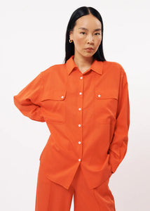 FRNCH Vivienne oversized lyocell shirt Tomato