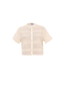 FRNCH Armel broderie lace blouse Creme