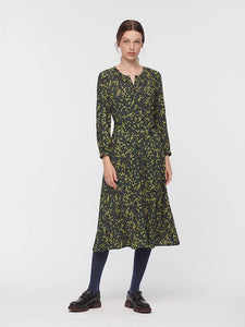Nice Things Small flower print midi dress Forest Green