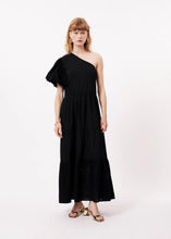 Load image into Gallery viewer, FRNCH Ciana one shoulder broderie detail dress Noir

