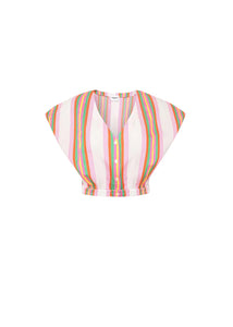 FRNCH Adelie striped blouse Neon White