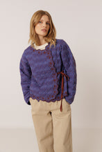 Load image into Gallery viewer, Indi &amp; Cold Scallop edged embroidered quilted asymmetric jacket Azul Klein
