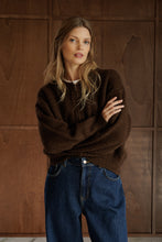 Load image into Gallery viewer, Indi &amp; Cold Bomber style zip front knit Chocolate
