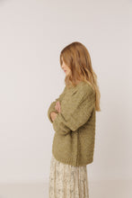 Load image into Gallery viewer, Indi &amp; Cold Textural wavy jacquard knit pullover Safari Green
