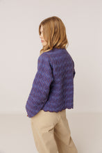 Load image into Gallery viewer, Indi &amp; Cold Scallop edged embroidered quilted asymmetric jacket Azul Klein
