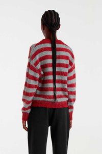 Compañia Fantastica striped cosy knit Ruby Grey