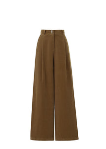 FRNCH Philo cord wide leg trousers Camel