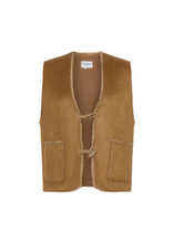 Load image into Gallery viewer, FRNCH Banel reversible toggle waistcoat Camel
