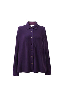 FRNCH Carla subtle lurex fluid shirt Purple