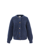 Load image into Gallery viewer, FRNCH Megane plain boucle cardigan Bleu Marine
