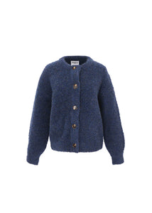 FRNCH Megane plain boucle cardigan Bleu Marine