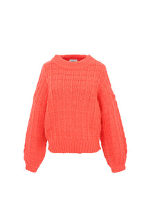 FRNCH Chjara squared jacquard knit boxy jumper Orange