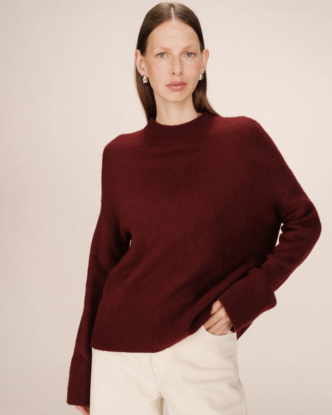 Grace & Mila Salty oversized sweater Bordeaux