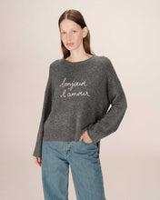 Load image into Gallery viewer, Grace &amp; Mila Saints slogan knit Anthracite
