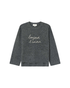 Grace & Mila Saints slogan knit Anthracite