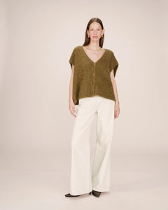 Grace & Mila Savant loose fit knit waistcoat Olive