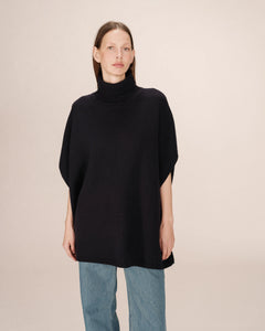 Grace & Mila Saison knit poncho Marine