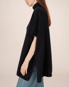 Grace & Mila Saison knit poncho Marine