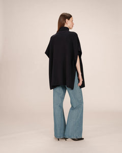 Grace & Mila Saison knit poncho Marine