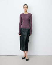 Load image into Gallery viewer, Grace &amp; Mila Auryn fitted fluffy rib sweater Aubergine
