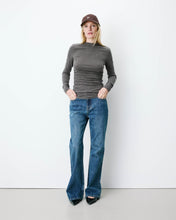 Load image into Gallery viewer, Grace &amp; Mila Aralee ruched waist top Anthracite Stripe
