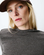 Load image into Gallery viewer, Grace &amp; Mila Aralee ruched waist top Anthracite Stripe
