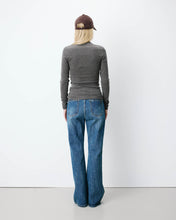 Load image into Gallery viewer, Grace &amp; Mila Aralee ruched waist top Anthracite Stripe
