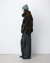 Load image into Gallery viewer, Grace &amp; Mila Amelio faux fur coat with oversized button Khaki
