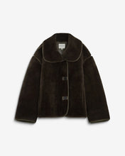 Load image into Gallery viewer, Grace &amp; Mila Amelio faux fur coat with oversized button Khaki
