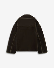 Load image into Gallery viewer, Grace &amp; Mila Amelio faux fur coat with oversized button Khaki
