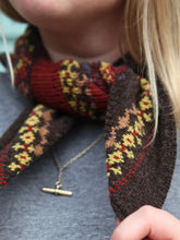 Load image into Gallery viewer, Eribe Fairisle  merino wool neckerchief Braemer Oakley
