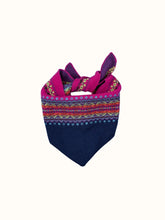 Load image into Gallery viewer, Eribe Fairisle merino neckerchief Salsa Tango
