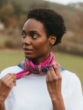 Load image into Gallery viewer, Eribe Fairisle merino neckerchief Salsa Tango
