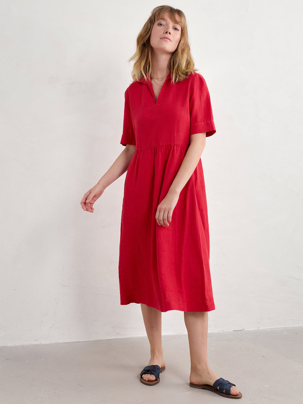 Seasalt Fen Violet linen dress Scarlet