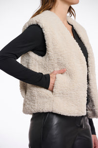 Rino & Pelle Frencie cropped teddy waistcoat Birch