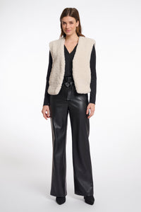 Rino & Pelle Frencie cropped teddy waistcoat Birch