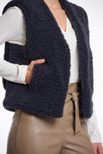 Load image into Gallery viewer, Rino &amp; Pelle Frencie cropped teddy waistcoat Night Grey
