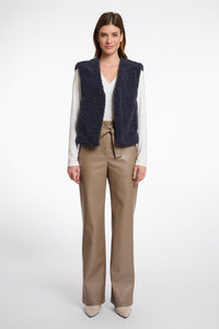 Rino & Pelle Frencie cropped teddy waistcoat Night Grey