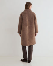 Load image into Gallery viewer, Yerse Shearling effect coat zip coat Porcini
