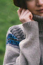 Load image into Gallery viewer, Eribe Montrose merino wool cowl neck loose sweater Oban Sky
