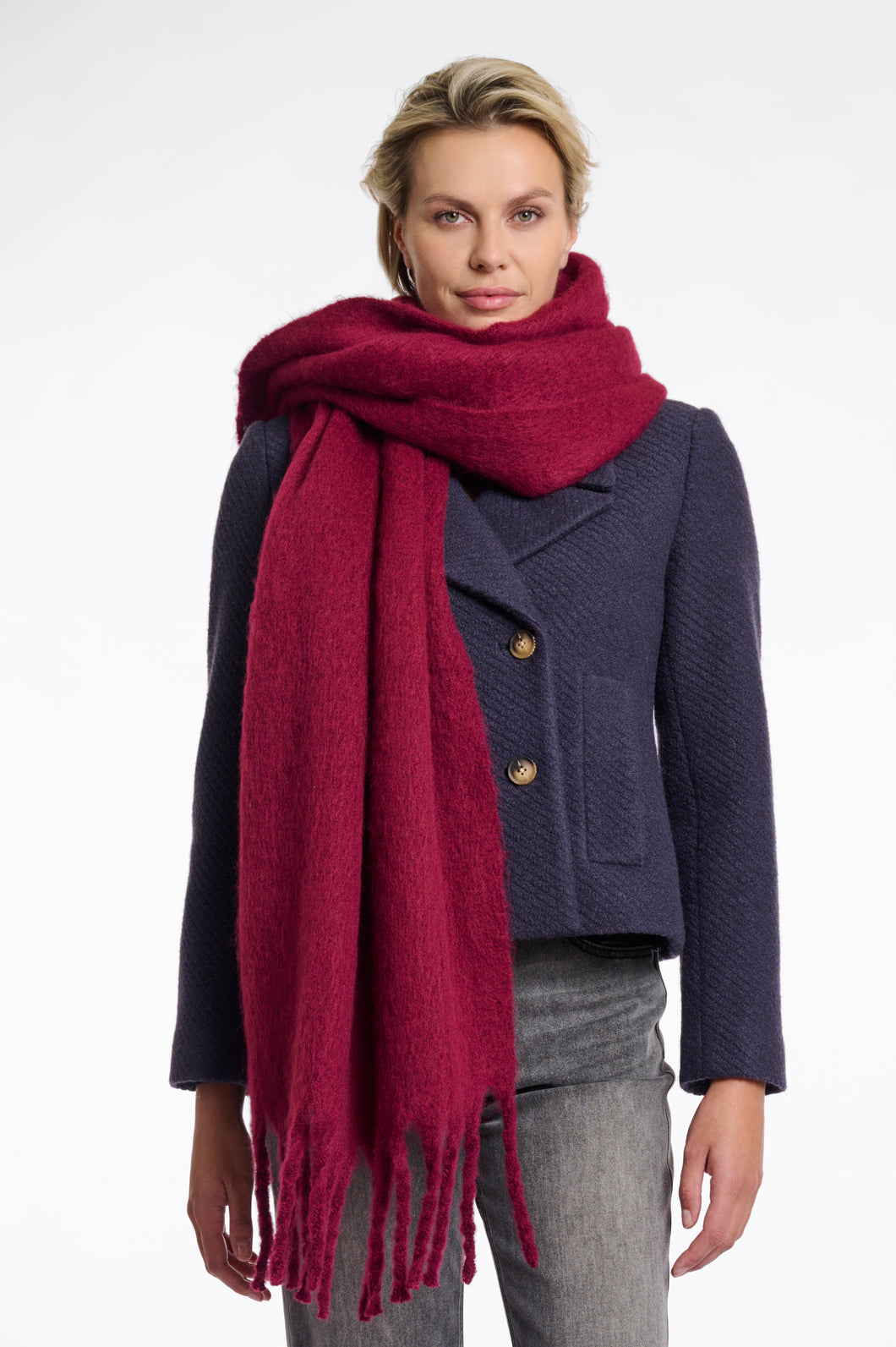 Rino & Pelle Gella fringed end scarf Sugar Plum